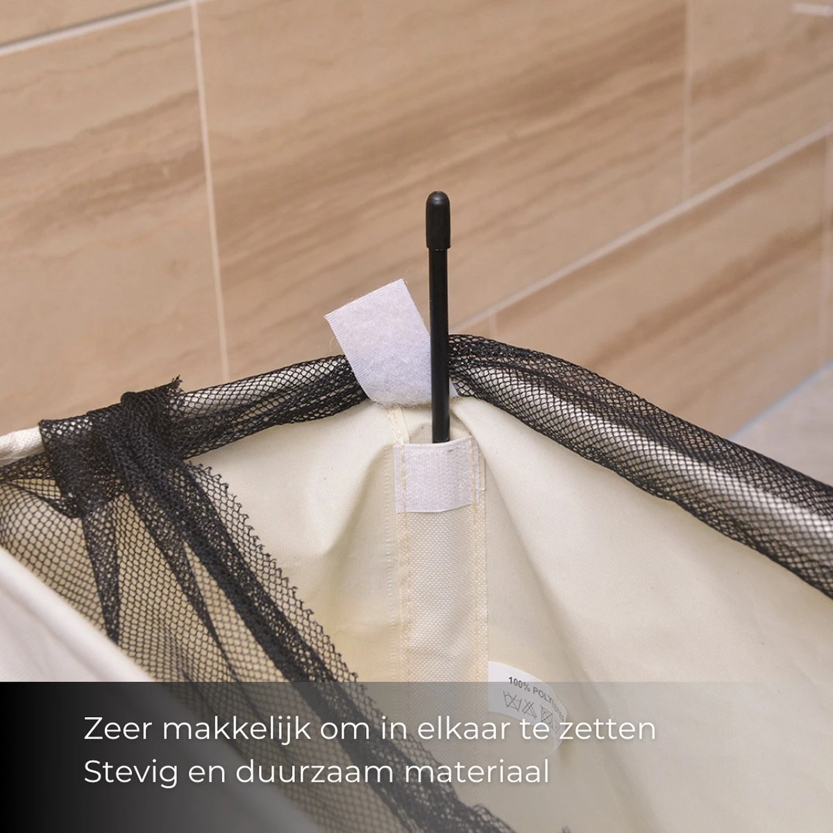 Wasmand 3 Vakken - Hotel Wassorteerder - NL Opdruk & Wielen - Opvouwbaar - Hotel - 100 Liter 7 Wasmand 3 Vakken - Hotel Wassorteerder - NL Opdruk & Wielen - Opvouwbaar - Hotel - 100 Liter - Afbeelding 5