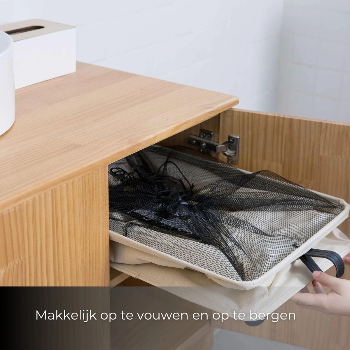 Wasmand 3 Vakken - Hotel Wassorteerder - NL Opdruk & Wielen - Opvouwbaar - Hotel - 100 Liter 12 Wasmand 3 Vakken - Hotel Wassorteerder - NL Opdruk & Wielen - Opvouwbaar - Hotel - 100 Liter - Afbeelding 10