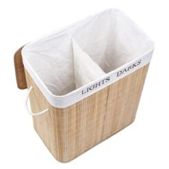 Grote Bamboe Wassorteerder Met 2 Vakken - 100 L - Natuurlijk Bruin -Huishoudelijke Schoonmaak 1200x1200 1074