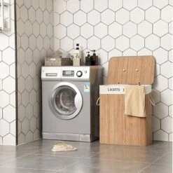 Grote Bamboe Wassorteerder Met 2 Vakken - 100 L - Natuurlijk Bruin -Huishoudelijke Schoonmaak 1200x1200 1076