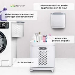 Life’s Green® - Wasmand - Wassorteerder - Wasmand 3 Vakken - Wit -Huishoudelijke Schoonmaak 1200x1200 1095