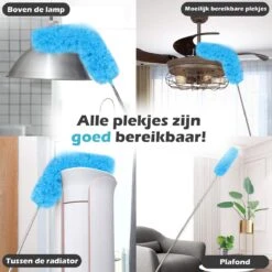 JUST23 Plumeau Uitschuifbaar Met Telescoopsteel – 60 Tot 140 Cm – Ragebol – Stoffer – Duster - Blauw - Incl. Microfiber Doek -Huishoudelijke Schoonmaak 1200x1200 1258