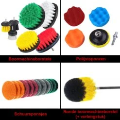 Borstelset Boormachine 25 Delig Per 2 - Schuursponsjes- Schrobborstel - Boorborstel - Schuurborstel - Borstel Boormachine - Schoonmaakborstel - Reinigingsborstel - Tapijtreiniger - Borstelset -Huishoudelijke Schoonmaak 1200x1200 1382
