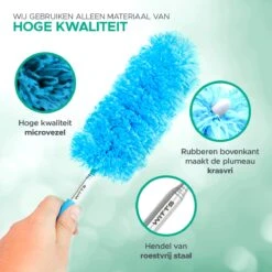 WITTS Telescopische Plumeau Met Telescoopsteel - 60 Tot 140 Cm - Uitschuifbaar - Blauw -Huishoudelijke Schoonmaak 1200x1200 1489