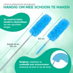 WITTS Telescopische Plumeau Met Telescoopsteel - 60 Tot 140 Cm - Uitschuifbaar - Blauw -Huishoudelijke Schoonmaak 1200x1200 1491