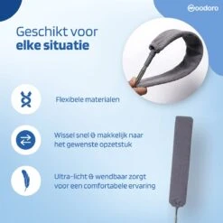 Woodoro Ragebol Uitschuifbaar Complete 9-Delige Set - Verstelbare Telescoopsteel - Plumeau - RVS - Zwart & Grijs -Huishoudelijke Schoonmaak 1200x1200 1513