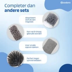 Woodoro Ragebol Uitschuifbaar Complete 9-Delige Set - Verstelbare Telescoopsteel - Plumeau - RVS - Zwart & Grijs -Huishoudelijke Schoonmaak 1200x1200 1517
