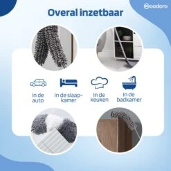Woodoro Ragebol Uitschuifbaar Complete 9-Delige Set - Verstelbare Telescoopsteel - Plumeau - RVS - Zwart & Grijs -Huishoudelijke Schoonmaak 1200x1200 1519