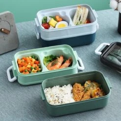 Lunchbox - Meal Prep Bakjes - Lunch Box Met Deksel - Meal Prep – Bento Box - Lunchtrommel Met Bestek Blauw -Huishoudelijke Schoonmaak 1200x1200 2132