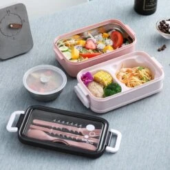 Lunchbox - Meal Prep Bakjes - Lunch Box Met Deksel - Meal Prep – Bento Box - Lunchtrommel Met Bestek Blauw -Huishoudelijke Schoonmaak 1200x1200 2137