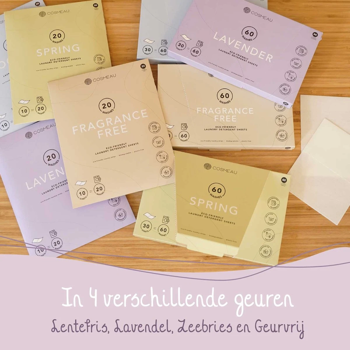Cosmeau Wasstrips 60 Wasbeurten Lavendel Wasmiddel Wasvellen Wasdoekjes Detergent Sheets Eco Laundry Strips - Biologisch Cosmo Cosmea Kosmo 16 Cosmeau Wasstrips 60 Wasbeurten Lavendel Wasmiddel Wasvellen Wasdoekjes Detergent Sheets Eco Laundry Strips - Biologisch Cosmo Cosmea Kosmo - Afbeelding 14