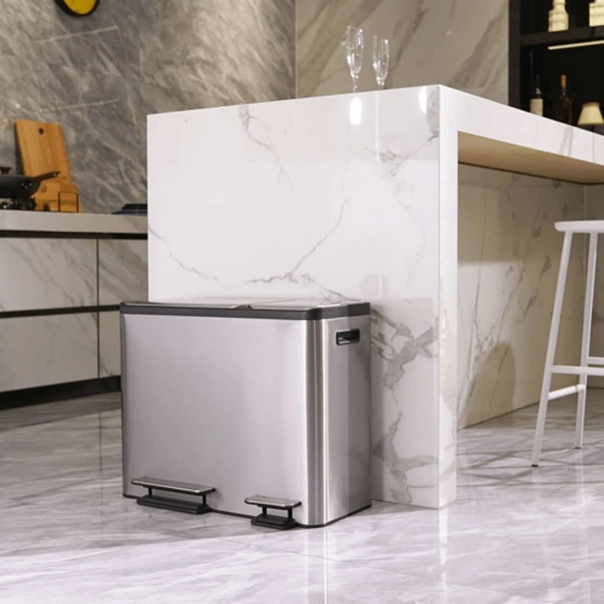 EKO EcoCasa Recycle Prullenbak - 30 + 15 L - Mat RVS 4 EKO EcoCasa Recycle Prullenbak - 30 + 15 L - Mat RVS - Afbeelding 2