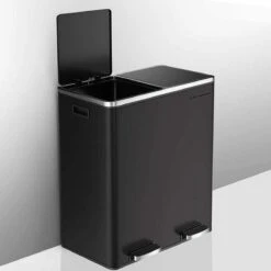 Songmics - Prullenbak - 60 Liter Inhoud (2x30) - Met 2 Gescheiden Bakken - RVS - Zwart 15 Songmics - Prullenbak - 60 Liter Inhoud (2x30) - Met 2 Gescheiden Bakken - RVS - Zwart -Huishoudelijke Schoonmaak 1200x1200 2694