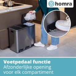 Homra SPARQ Afvalscheiding Prullenbak Met 3 Vakken - 3 X 18 L Inhoud - 54 Liter - RVS - Trio Pedaalemmer - 3-vaks Recycle Afvalemmer - Hygiënisch Afval Scheiden - Vuilbak Zilver - Kantoor Prullenbak - Pedaal Emmer - Afvalscheidingsprullenbak 12 Homra SPARQ Afvalscheiding Prullenbak Met 3 Vakken - 3 X 18 L Inhoud - 54 Liter - RVS - Trio Pedaalemmer - 3-vaks Recycle Afvalemmer - Hygiënisch Afval Scheiden - Vuilbak Zilver - Kantoor Prullenbak - Pedaal Emmer - Afvalscheidingsprullenbak -Huishoudelijke Schoonmaak 1200x1200 2736