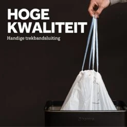 BagFitter Blauw B 15L Vuilniszak Met Trekband Van 100% Gerecycled Plastic - 59,5cm X 40cm - 30 Stuks - 15 Liter - Vuilniszakken - Afvalzakken - Prullenbakzakken Geschikt Voor O.a. Homra Kick Me 3x15L -Huishoudelijke Schoonmaak 1200x1200 2775