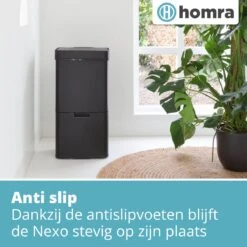Homra Nexo Afvalscheiding Sensor Prullenbak Zwart 72 Liter - 3 Vakken - 2x12L+48L - Infrarood Sensor - Design Trio Afvalemmer - Afvalscheidingsprullenbak - Keuken Afvalemmer - Recycle Afvalbak - Hygiënisch - Kantoor Vuilbak - Elektrisch - Vuilnisbak -Huishoudelijke Schoonmaak 1200x1200 2879