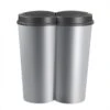 GENERIC Deuba Vuilnisbak Duo 50L – Rond 2x 25 Liter – Kunststof Zilver -Huishoudelijke Schoonmaak 1200x1200 2916