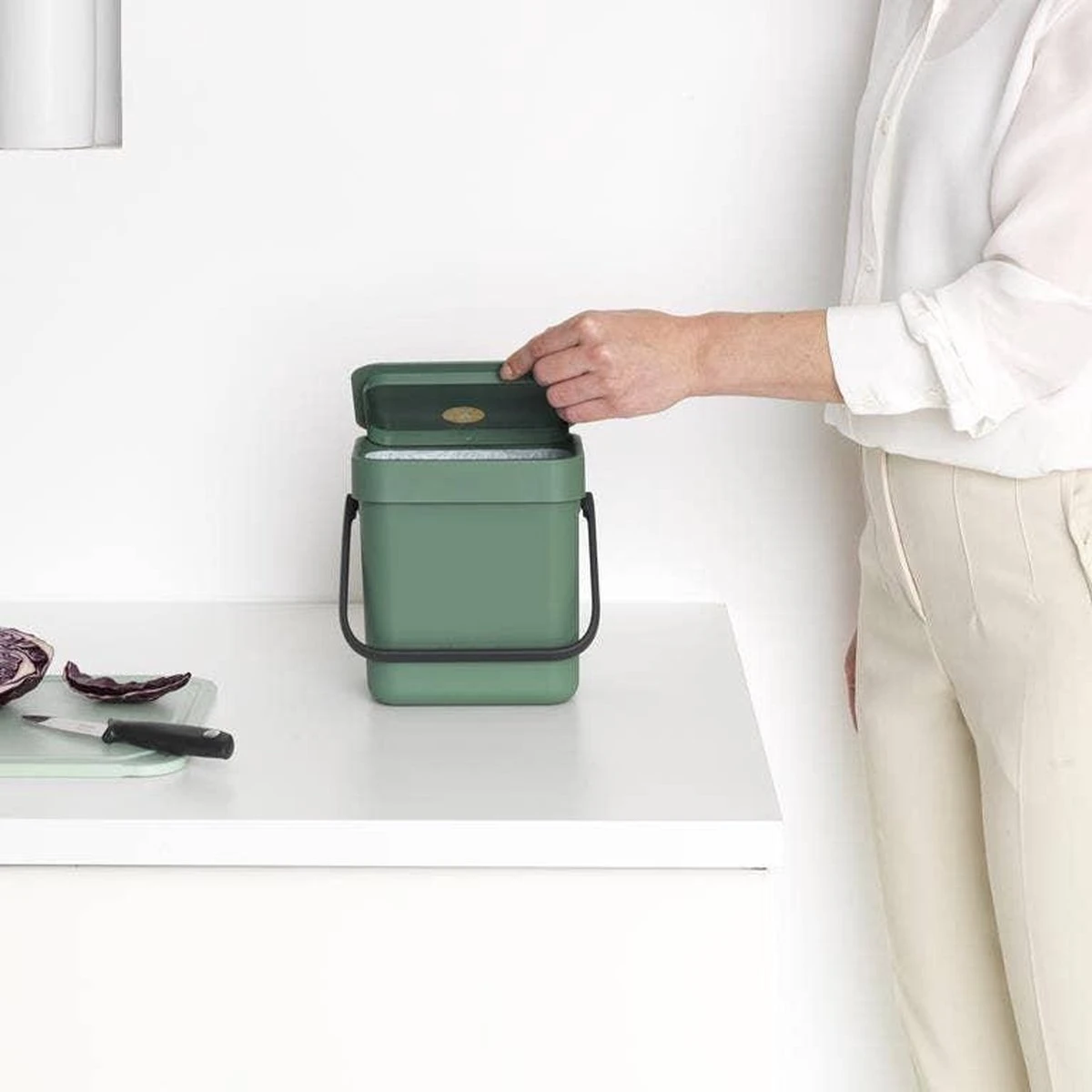 Brabantia Sort & Go Aanrecht Afvalbakje - 3 L - Fir Green 15 Brabantia Sort & Go Aanrecht Afvalbakje - 3 L - Fir Green - Afbeelding 13