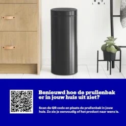 Brabantia Touch Bin Prullenbak - 30 L - Matt Black -Huishoudelijke Schoonmaak 1200x1200 3105