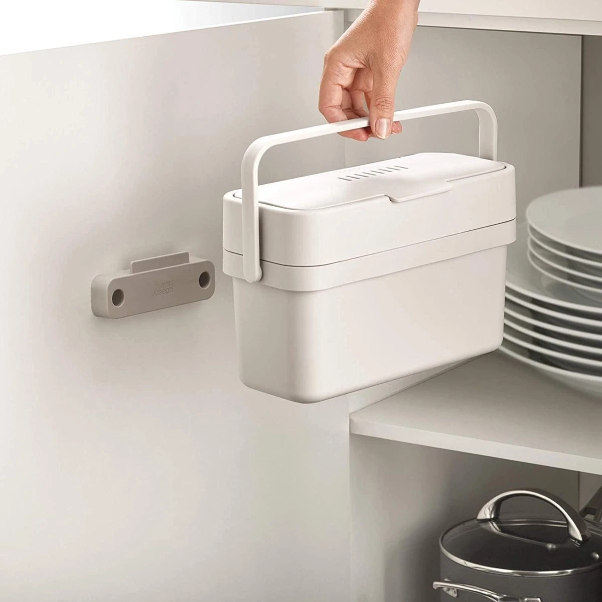 Joseph Joseph Compo Food Afvalemmer - 4L - Stone Wit 5 Joseph Joseph Compo Food Afvalemmer - 4L - Stone Wit - Afbeelding 3