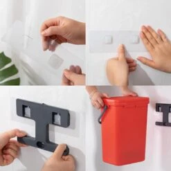 Homra Wall-up Prullenbak | Inbouwprullenbak Ophangbaar Met Plakstrip | GFT Vuilbak | Werkblak Afvalbak | Draagbare Vuilnisemmer | 12L Inhoud | Rood -Huishoudelijke Schoonmaak 1200x1200 3183