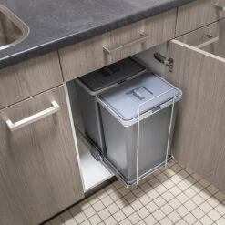 Eleganca Afvalbak 2x24 Liter - Uittrekbare Prullenbak - Vuilnisbak - Afvalscheiding - Inbouw Afvalemmer 48 Liter - Antraciet - B32xD46xH52cm -Huishoudelijke Schoonmaak 1200x1200 3188