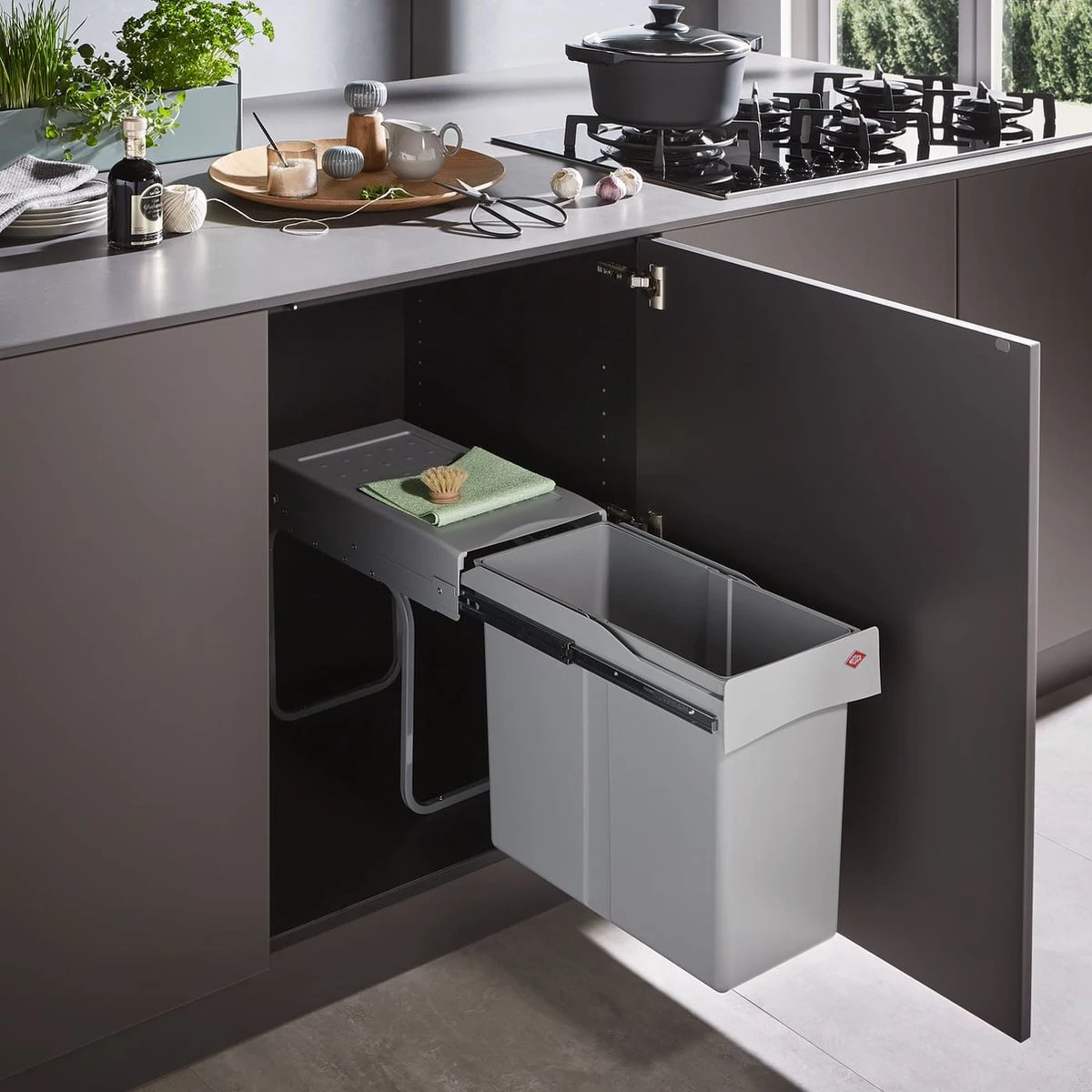 Wesco Inbouw Afvalbak 1 X 30 Liter 4 Wesco Inbouw Afvalbak 1 X 30 Liter - Afbeelding 2