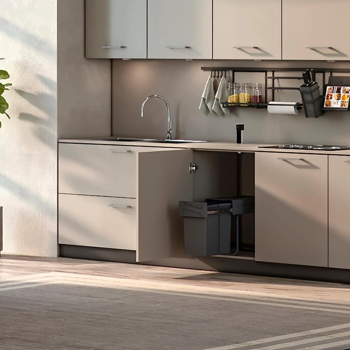 Eleganca Afvalbak 20 Liter – Inbouw Prullenbak – Inbouw Afvalemmer 20L – Uittrekbare Prullenbak – Vuilnisbak -Afvalemmer Keuken – Hygiënisch – Ruimtebesparend Vuilnisbak – Grijs – B24,6xD44xH39cm 6 Eleganca Afvalbak 20 Liter – Inbouw Prullenbak – Inbouw Afvalemmer 20L – Uittrekbare Prullenbak – Vuilnisbak -Afvalemmer Keuken – Hygiënisch – Ruimtebesparend Vuilnisbak – Grijs – B24,6xD44xH39cm - Afbeelding 4