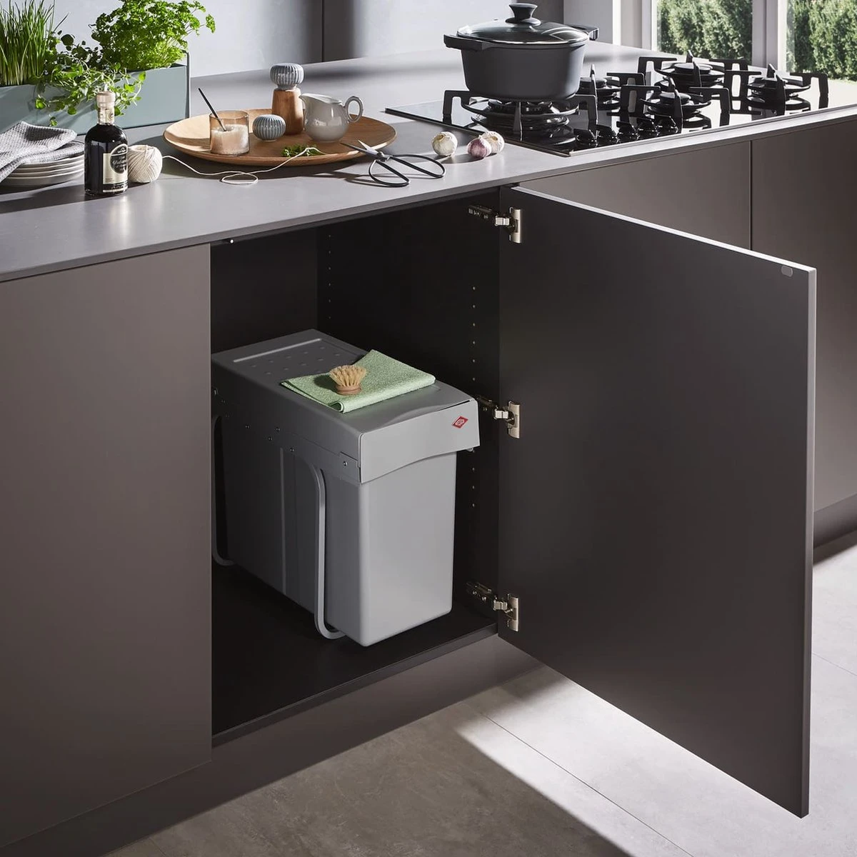 Wesco Inbouw Afvalbak 2 X 14 Liter 4 Wesco Inbouw Afvalbak 2 X 14 Liter - Afbeelding 2