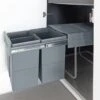 Eleganca Afvalbak 2x20 Liter – Inbouw Prullenbak – Inbouw Afvalemmer 40 Liter – Uittrekbare Vuilnisbak – Afvalemmer Keuken – Hygiënisch – Ruimtebesparend Vuilnisbak – Met 2 Compartimenten – Afvalscheiding Vuilbak – Antraciet – B34,2xD46.9xH38.9cm