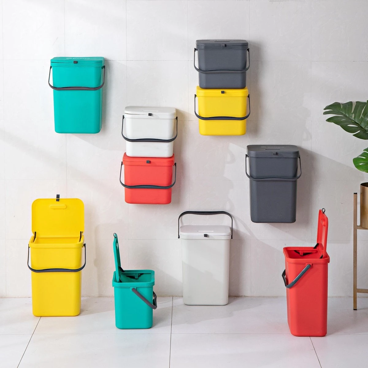 Homra Wall-up Prullenbak | Inbouwprullenbak Ophangbaar Met Plakstrip | GFT Vuilbak | Werkblak Afvalbak | Draagbare Vuilnisemmer | 8L Inhoud | Groen 12 Homra Wall-up Prullenbak | Inbouwprullenbak Ophangbaar Met Plakstrip | GFT Vuilbak | Werkblak Afvalbak | Draagbare Vuilnisemmer | 8L Inhoud | Groen - Afbeelding 10