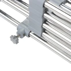 IBright Verstelbare Keukenrek - Gootsteen Mand - Afdruiprek – Vergiet – Verstelbaar In Lengte - Uitschuifbaar - RVS Grijs -Huishoudelijke Schoonmaak 1200x1200 946