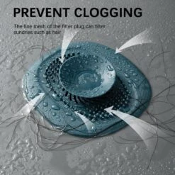 Merkloos Luxe Doucheputje Afvoer Plug Zeef Stopper Stop - Universele Haarfilter Haarvanger Gootsteenstop Afvoerstop Onderdeel Afvoerputje Stopper Putje Rooster Voor Wastafel Gootsteen Spoelbak Bad Douchebak Keuken Wasbak Badkuip Aanrecht - Siliconen - Blauw -Huishoudelijke Schoonmaak 1200x1200 996