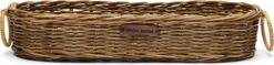Riviera Maison Broodmand Riet, Serveermand Voor Boord - En Stokbroden - Rustic Rattan Fresh Baquette Basket - Bruin - Rattan Pitriet
