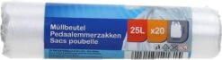 40x Afvalzakken/vuilniszakken 25 Liter - Extra Sterke Lekvrije Pedaalemmerzakken -Huishoudelijke Schoonmaak 1200x326