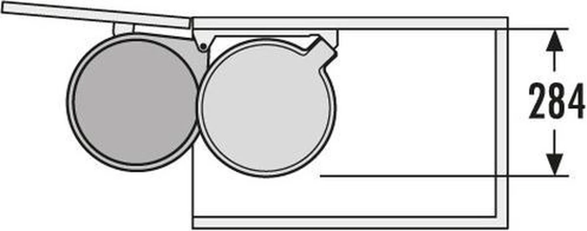 Hailo Inbouw Prullenbak - 15 L - Zilvergrijs / Zwart 6 Hailo Inbouw Prullenbak - 15 L - Zilvergrijs / Zwart - Afbeelding 4