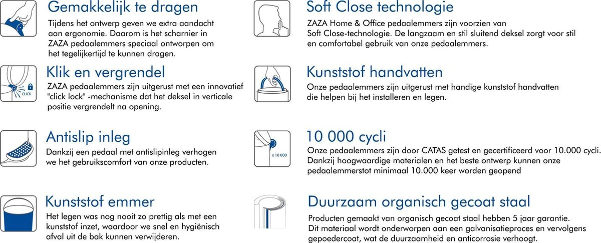 ZAZA Home & Office – Pedaalemmer 30L – Softclose – Antislip 7 ZAZA Home & Office – Pedaalemmer 30L – Softclose – Antislip - Afbeelding 5