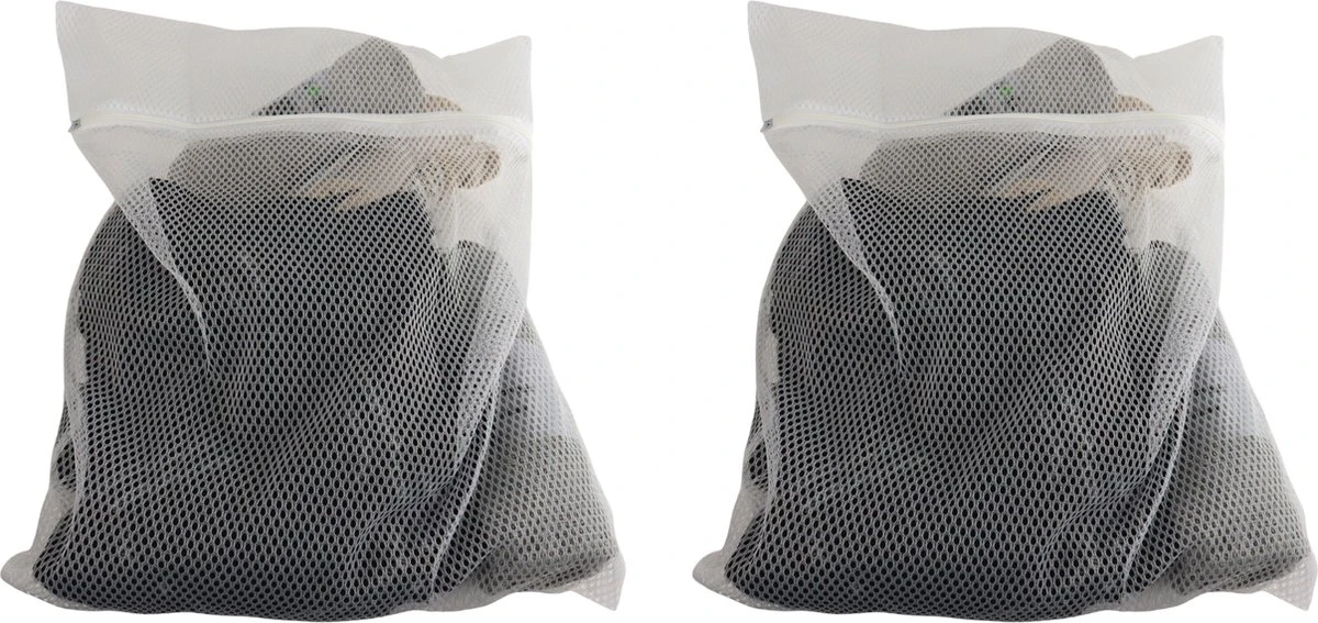 Orange85 Waszakken - 2 Stuks - Ritssluiting - Wit - 50x40 Cm - Polyester 3 Orange85 Waszakken - 2 Stuks - Ritssluiting - Wit - 50x40 Cm - Polyester