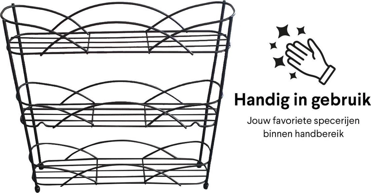 Zindoo - Kruidenrek - Standaard - 3-laags - Ophangbaar - 18 Kruiden Potjes - Anti-slip Pootjes - Spice Rack - Specerijenrek - Keukenorganizer - Keukenaccessoires 8 Zindoo - Kruidenrek - Standaard - 3-laags - Ophangbaar - 18 Kruiden Potjes - Anti-slip Pootjes - Spice Rack - Specerijenrek - Keukenorganizer - Keukenaccessoires - Afbeelding 6