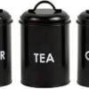 Mercury Haus Voorraadbussen Koffie, Thee En Suiker - Zwart