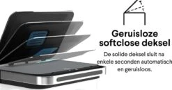 Homra DEXER Afvalscheiding Prullenbak - 4 Vakken - 60 Liter (2×18L + 2×12L) - Recycle Sensor Prullenbak - RVS Afvalemmer - Afvalscheidingsprullenbak - Design Keuken Afvalemmer - Automatische Lucht- En Bacterie Filter - Soft Close Deksel – Kleur Wit -Huishoudelijke Schoonmaak 1200x632 3