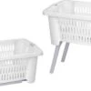 Excellent Houseware Wasmand Met Poten - Uitklapbaar - Kunststof - Wit -Huishoudelijke Schoonmaak 1200x659