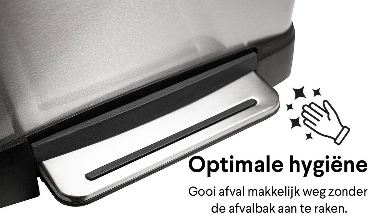 Pedaalemmer RVS 50 Liter - Prullenbak Met Pedaal Homra KONIQ - 50L Zilver - Automatische Lucht Filter - Odor Control Filter - Softclose Deksel - Design Afvalemmer - Duurzaam Vingerafdrukvrij En Vuilafstotend RVS - Keuken En Kantoor Vuilbak 14 Pedaalemmer RVS 50 Liter - Prullenbak Met Pedaal Homra KONIQ - 50L Zilver - Automatische Lucht Filter - Odor Control Filter - Softclose Deksel - Design Afvalemmer - Duurzaam Vingerafdrukvrij En Vuilafstotend RVS - Keuken En Kantoor Vuilbak - Afbeelding 12