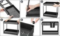 Kruidenrekken, Opslagrekken In De Keuken, 2 Lagen, Naaierrekken Op Het Aanrecht, Voor Organisatoren Van Kruidenrekken, Aardewerk/Opbergrekken Van De Keuken -Huishoudelijke Schoonmaak 1200x732 3