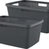 Curver Jute Wasmand 46L - 2 Stuks - Donkergrijs -Huishoudelijke Schoonmaak 1200x742 9