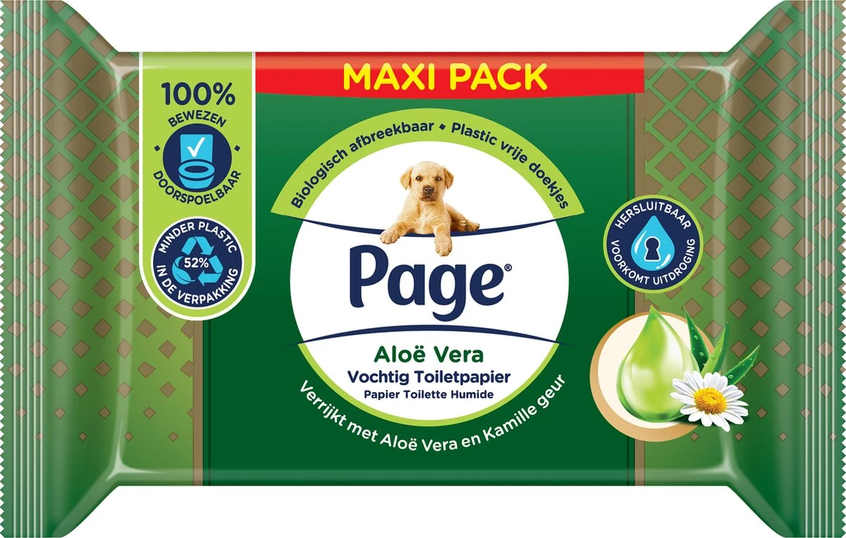Page Vochtig Toiletpapier - 6 X 74 Stuks - Aloë Vera Maxi Vochtig Wc Papier - Voordeelverpakking 5 Page Vochtig Toiletpapier - 6 X 74 Stuks - Aloë Vera Maxi Vochtig Wc Papier - Voordeelverpakking - Afbeelding 4