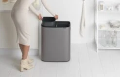 Brabantia Bo Touch Bin Prullenbak - 2 X 30 L - Platinum -Huishoudelijke Schoonmaak 1200x766 2