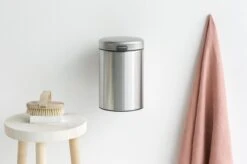 Brabantia NewIcon Wandprullenbak - 3 L - Matt Steel -Huishoudelijke Schoonmaak 1200x799 82