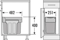 Blanco - Inbouw Prullenbak - 30 Liter Inhoud - Met 2 Compartimenten - Grijs 10 Blanco - Inbouw Prullenbak - 30 Liter Inhoud - Met 2 Compartimenten - Grijs -Huishoudelijke Schoonmaak 1200x810 2