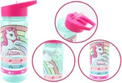 Unicorn Broodtrommel + PET Drinkfles Lichtblauw | Eenhoorn Lunchbox Set Voor Meisjes LS22 -Huishoudelijke Schoonmaak 1200x825 2